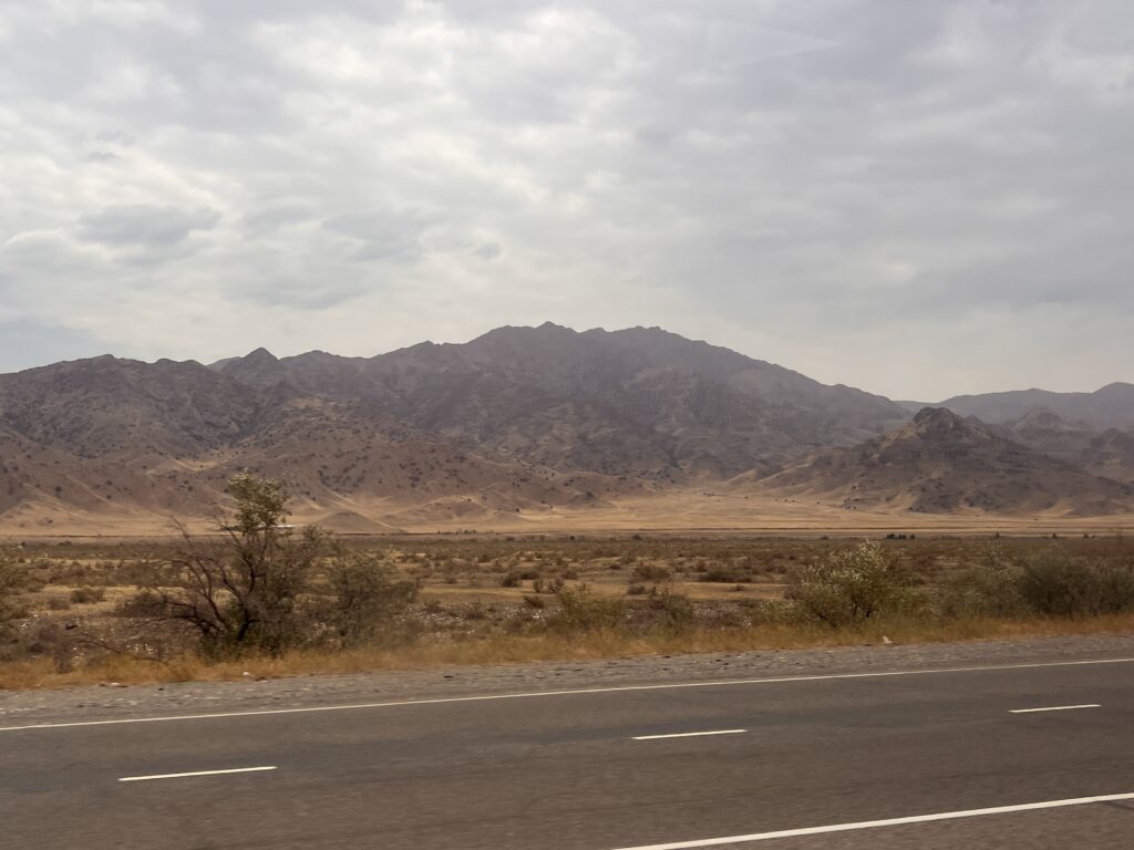 キルギスの荒野と山