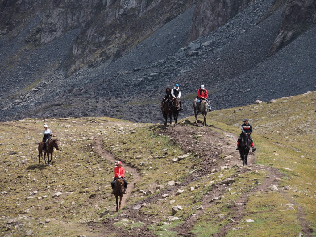 ホースでトレッキングする方々